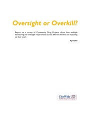 2016 Oversight or Over kill - Report on a survey of Community Drug Projects 