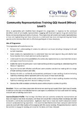 Course Information Sheet Community Representatives Training 2023