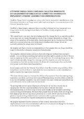 Citywide Press Release launch of CA Report