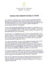 Message from President Higgins FMcCabe SummerSchool