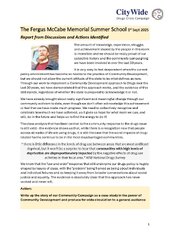 Report On Discussions Fergus McCabe Memorial Summer School
