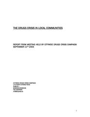 2003 The Drugs Crisis in Local Communities Meeting 
