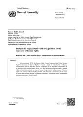 Study on the impact of the world drug problem on the enjoyment of human rights Report of the United Nations High Commissioner for Human Rights 2015